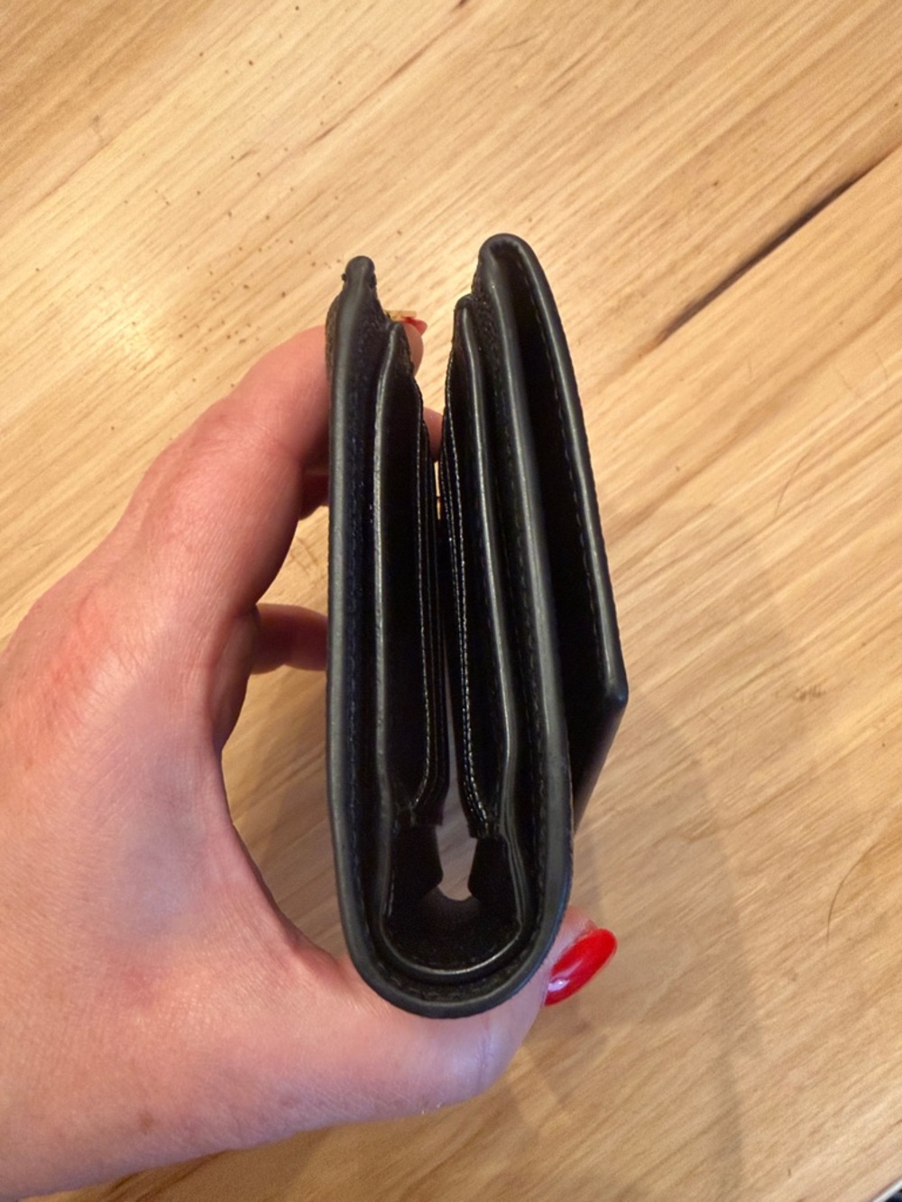 Saint Laurent UpTown Compact Wallet Black Grain Leather w/ Gold Hardware $630 - Picture 14 of 16
